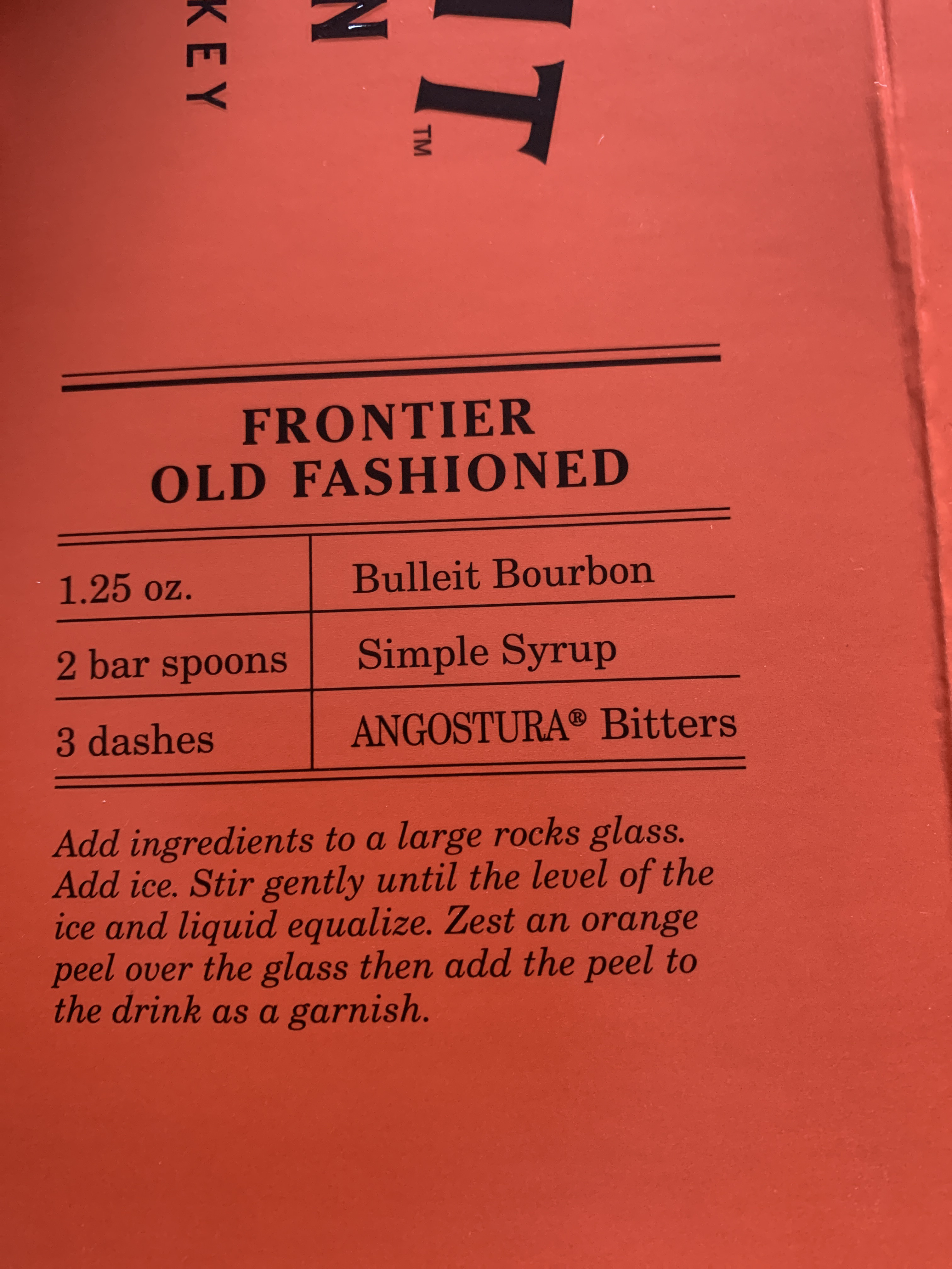 Frontier Old Fashioned - Alcoholic Beverage 
